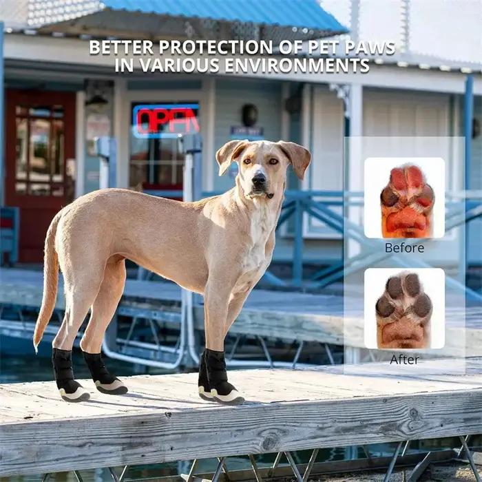 Chaussures imperméables coordonnantes pour gros chien, protège-pieds, bottes de neige et de pluie, bottes d'hiver, marche en plein air, chiens moyens et extra grands