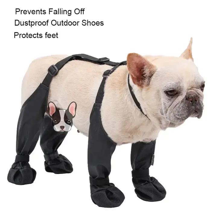 Chaussures antidérapantes pour chien bottes de pluie protecteurs de pattes anti-salissure et anti-chute chaussettes de suspension pour chienextérieur