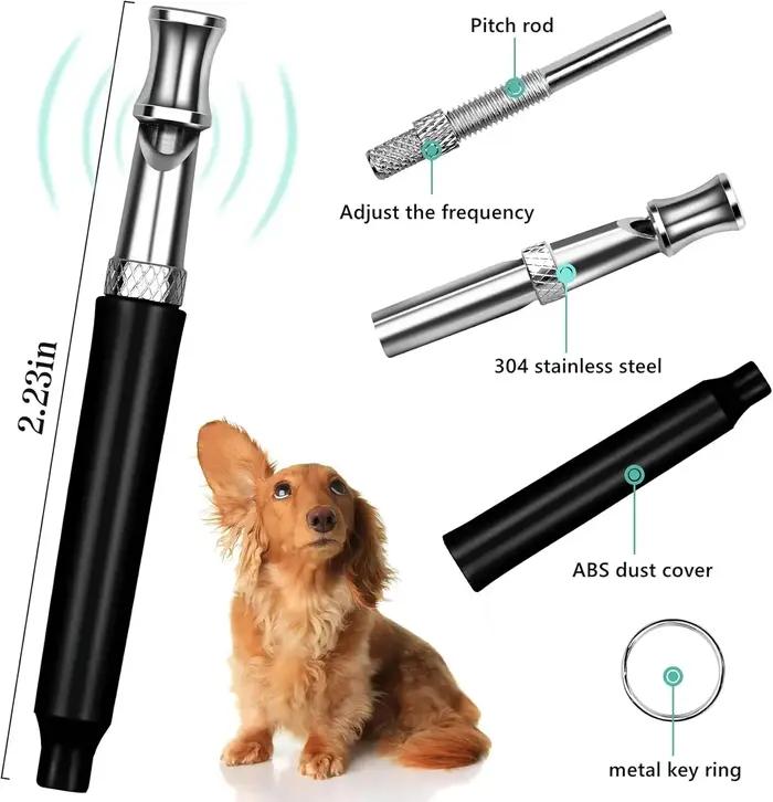 1 Pack Sifflet à ultrasons silencieux réglable pour chien