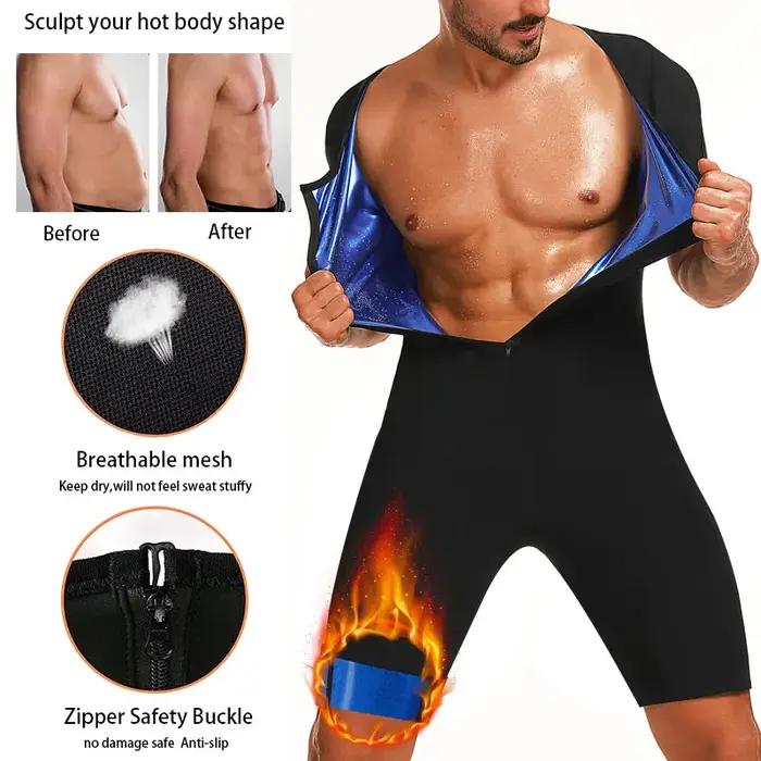 Sweat-shirt de Sauna 3 en 1 pour hommes, piégeage de la chaleur, perte de poids, modelant tout le co