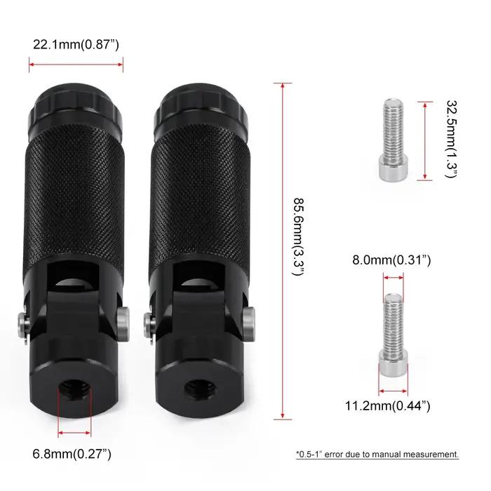 Repose-Pieds Pliants Universels CNC en Aluminium pour Moto, Pédales Arrière Premium, Pieds Libres
