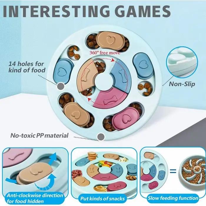 Bol de cachette en plastique pour chien distributeur lent jouet éducatif pour chiots et adultes occuper soulager l'ennui interagir avec la nourriture