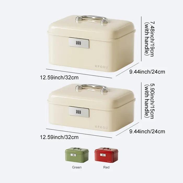 Boîte de rangement verrouillable par mot de passe UFORU avec poignée