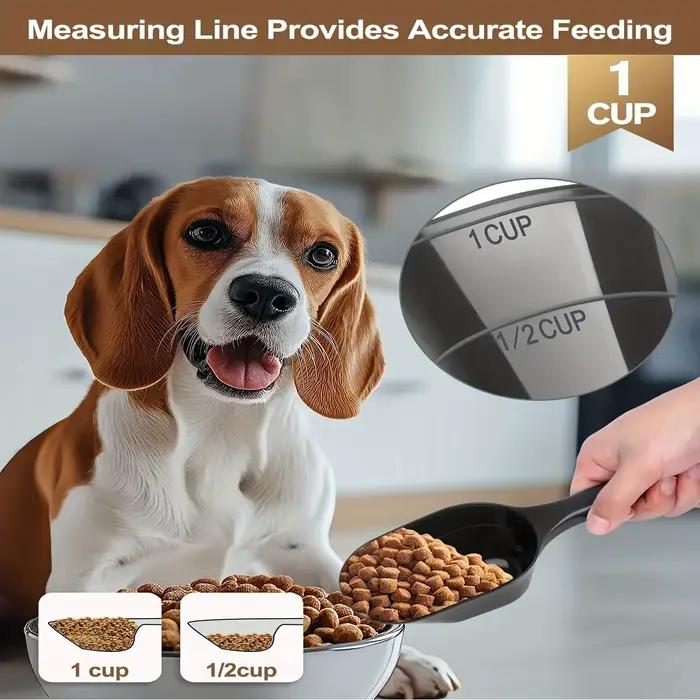 Cuillères à nourriture pour chiens avec lignes de mesure en plastique robuste pour 1/2 tasses et 1 tasse pack de 2 pour routine alimentaire pratique et moderne