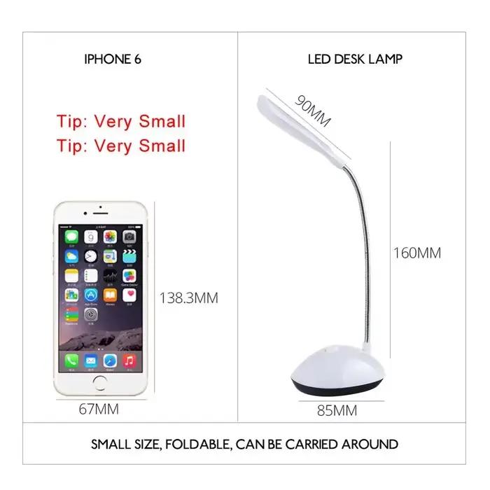 Lampe de lecture de Table Flexible à lumière LED Portable, alimentée par batterie, Protection des ye