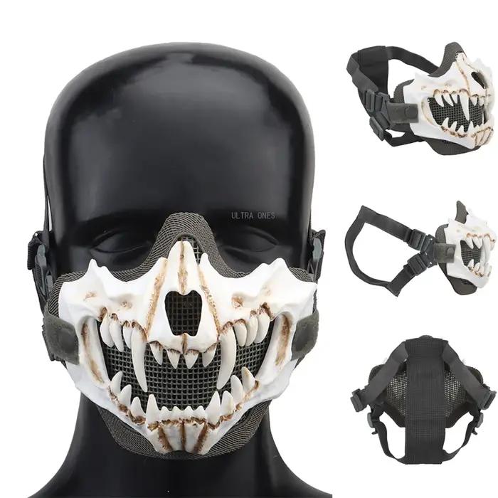 Tactical Half-face Steel Mesh Mask Airsoft Paintball Wargame Protective Masks Sh