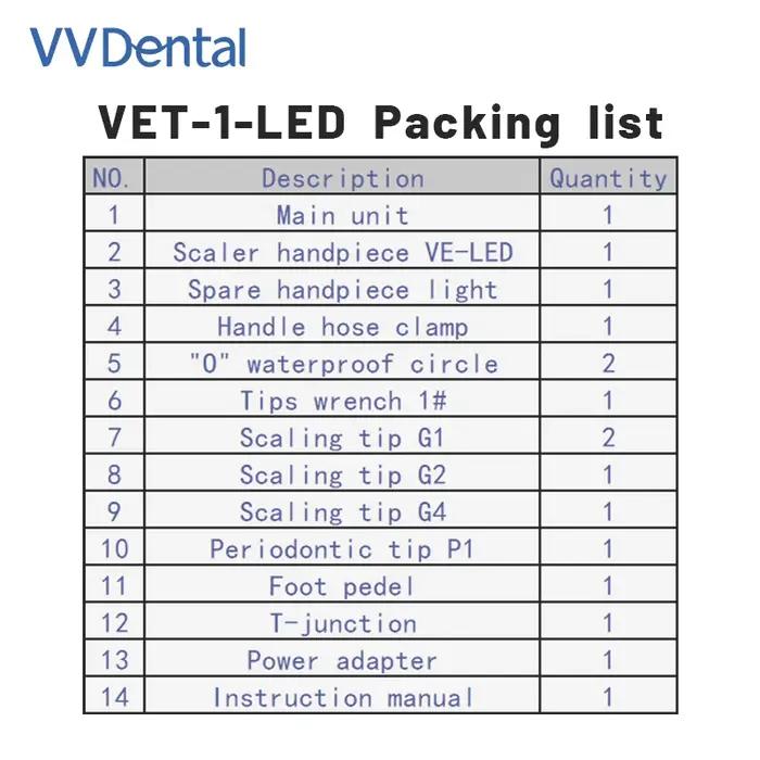 Détartreur dentaire ultrasonique VV VET 1 pour le nettoyage des dents en dentisterie