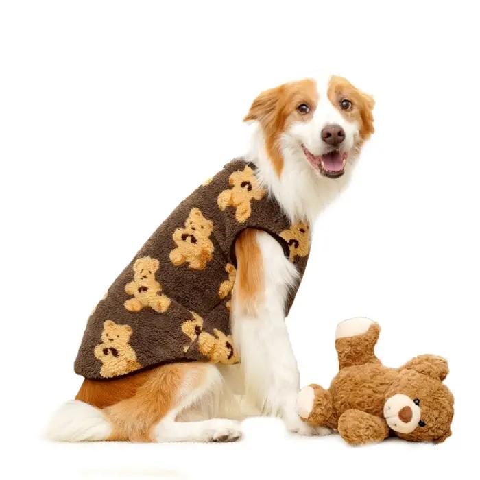 M-7XL vêtements chauds en flanelle pour animaux de compagnie hiver chien chat manteau