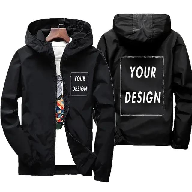 Veste d'automne avec Logo de marque personnalisé pour homme, coupe-vent chaud et imperméable, vêteme