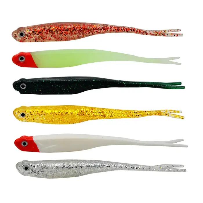 Queue de fourche leurre souple appât ventre ouvert pêche leurres artificiels 13 cm/8.4g Lot 4 pièces