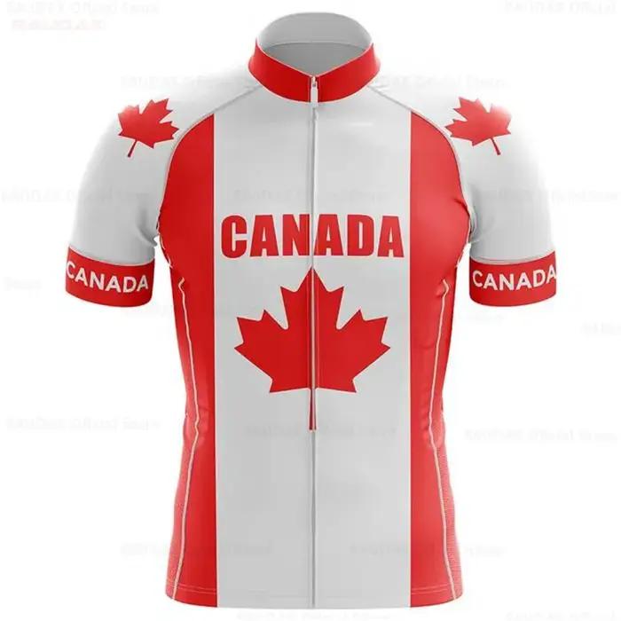 Maillot de cyclisme du Canada pour hommes, vêtement de vélo, à manches courtes, à feuilles d'érable, pour l'été