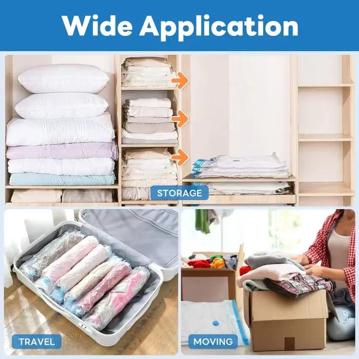 Sac sous vide pour vêtements, sac sous vide avec pompe, essentiels de voyage, sacs de rangement pour couettes et couvertures