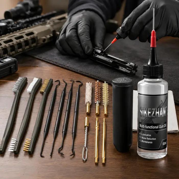 Kit de nettoyage d'armes à feu avec brosses