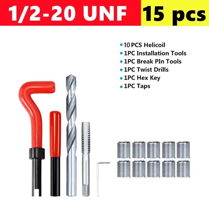 UNC UNF kit de réparation de filetage américain 1/4 5/16 3/8 7/16 1/2