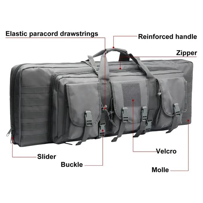Étui à fusil double molle tactique pour chasse et airsoft, sac à dos transport
