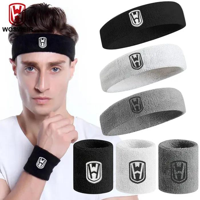 WOSWEIR-coton athlétique bandeau élastique bandeaux femmes hommes basket-ball sport gymnase Fitness