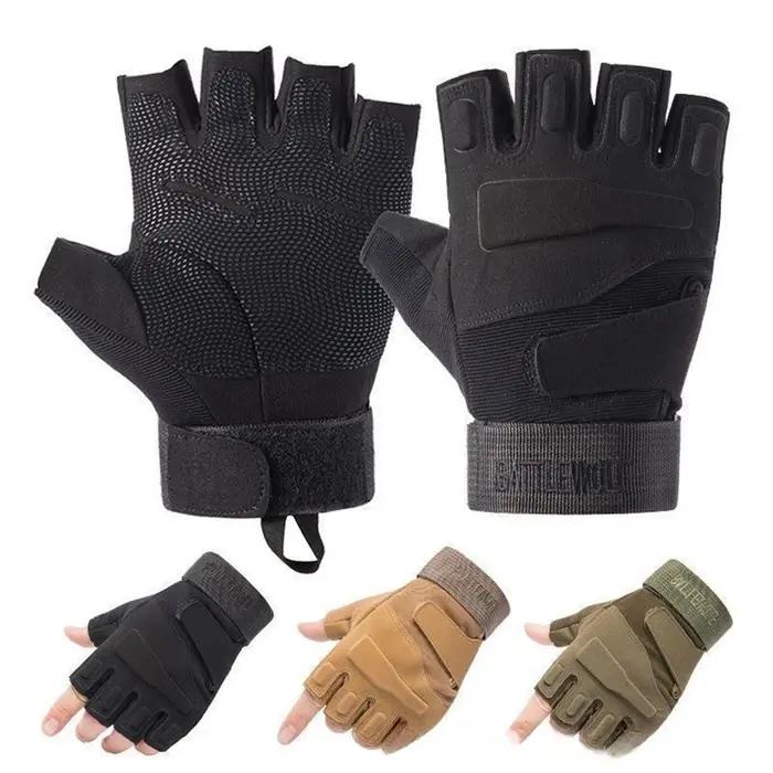 Gants tactiques mi-doigts hommes anti-dérapants - Protection cyclisme et escalade outdoor