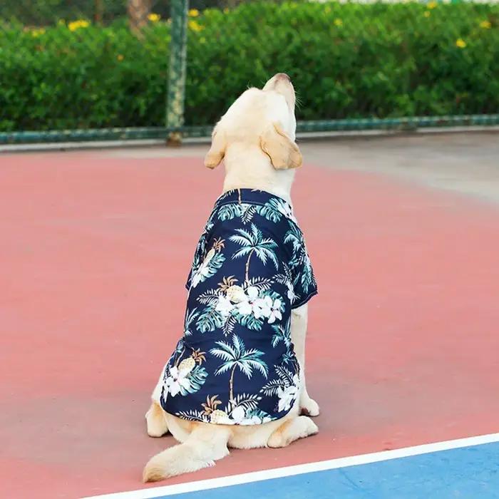 Chemise hawaïenne d'ananas de plage pour chien de petite et moyenne taille