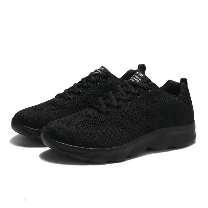 Chaussures noires antidérapantes DTQG baskets de course légères et respirantes pour hommes et femmes occasions quotidiennes et sportives