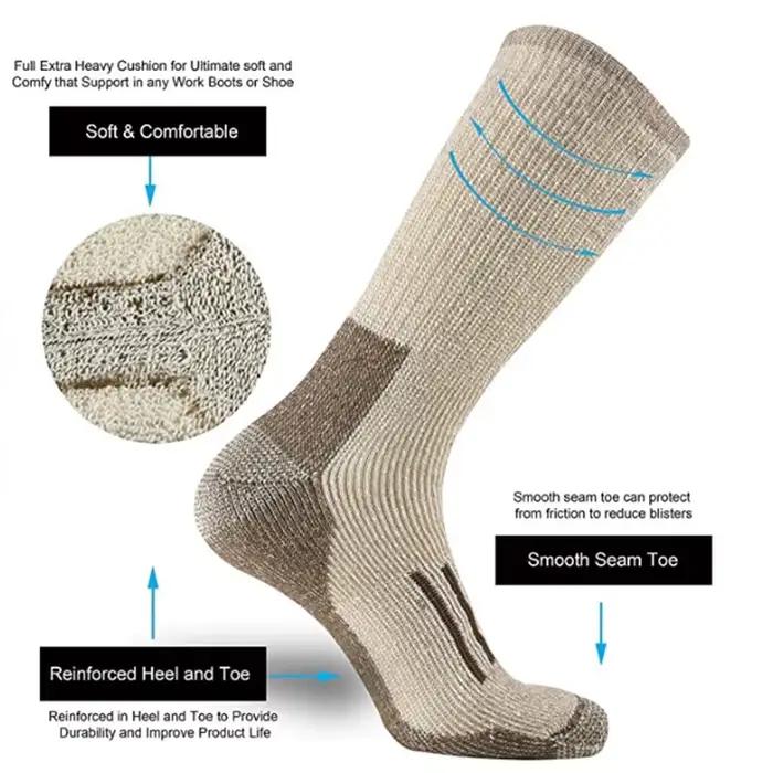 Chaussettes en laine mérinos pour hommes et femmes, chaussettes de randonnée, chasse, activités extérieures, chaleur, isolation, confort, résistance aux odeurs