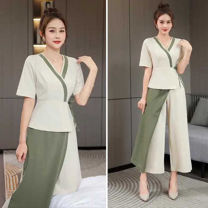 Uniforme esthétique de style professionnel pour femme, salon de beauté, spa, hôtel, bureau esthétique, massage des ongles, beau, vêtements de travail, 73