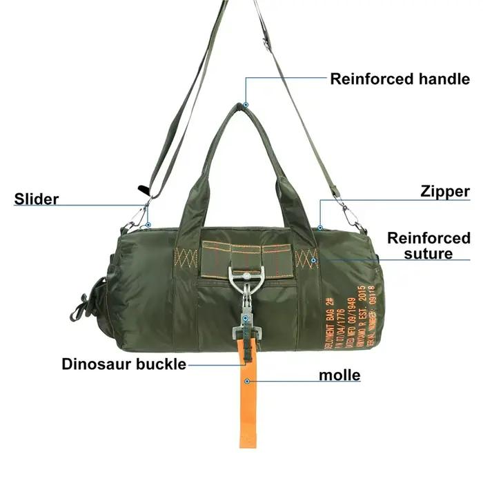 Sac de voyage extérieur LQARMY-DulParachute, sac bandoulière crossbody robuste en nylon 1000D pour camping et randonnée