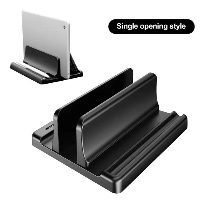 Support vertical pour ordinateur portable en ABS, permettant de gagner de la place sur le bureau, facile à placer, accessoires informatiques, largeur réglable, rangement pour bureau