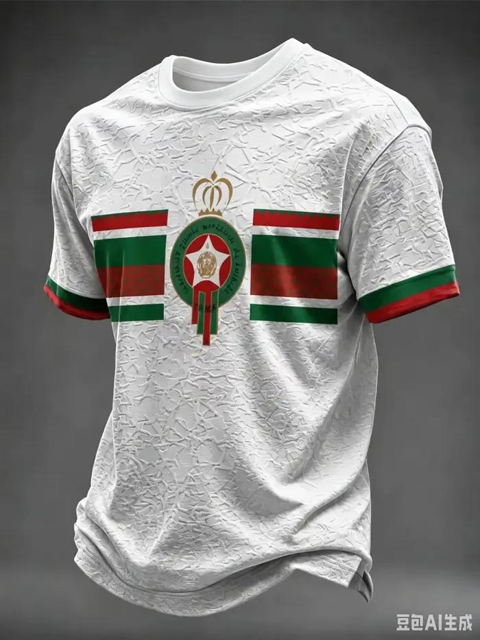 Maillot de football extérieur de l'équipe du Maroc, blanc, à manches courtes, T-shirt unisexe pour supporters, entraînement, sport, décontracté, pour la famille et les enfants