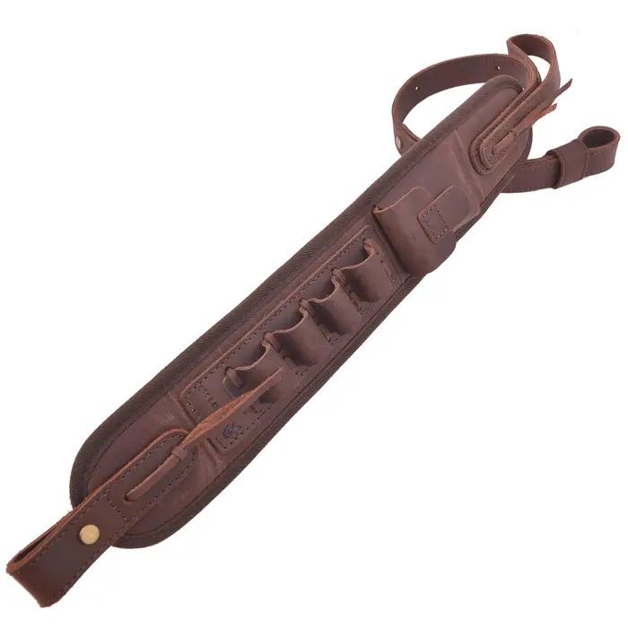 Sangle de transport en cuir pour fusil de chasse réglable adaptée aux divers calibres de balles et munitions pour les sorties de tir et cadeaux pour amateurs de chasse