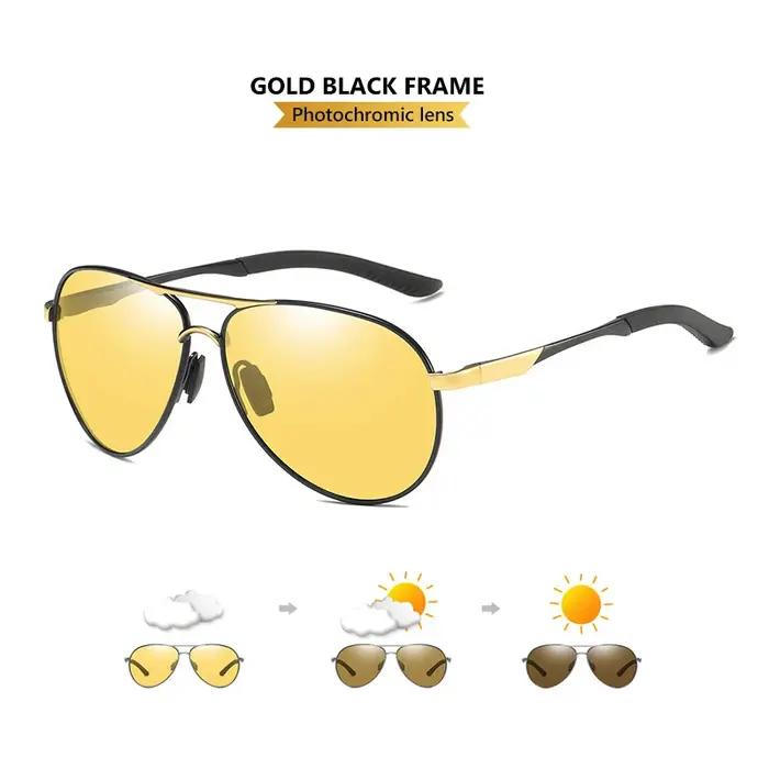 LIOUMO Top qualité luxe Design pilote lunettes de soleil photochromique polarisé Vision nocturne conduite