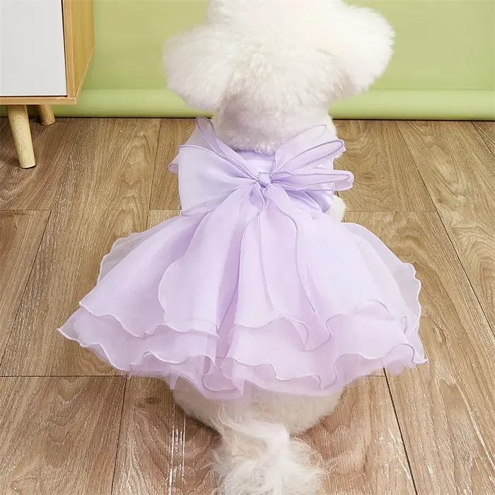 Robes de princesse jaune rose pour chiens