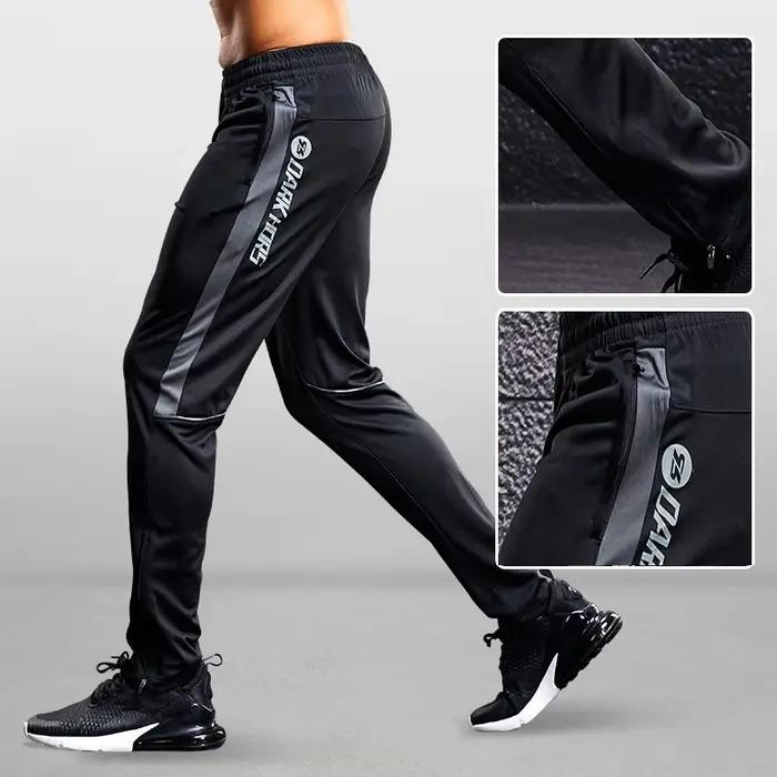 Pantalons de Sport pour hommes pantalons de course avec poches zippées entraînement de Football pant