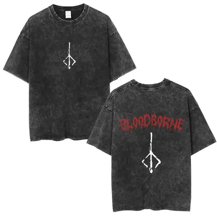 T-shirt vintage lavé Bloodborne Fear The Old Blood pour hommes et femmes
