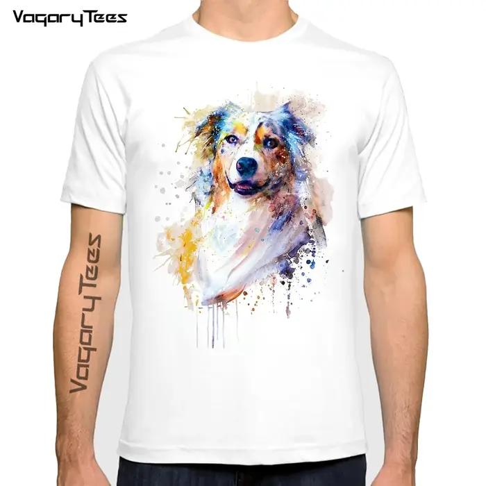 T-Shirt Hipster décontracté avec peinture à l'aquarelle pour homme