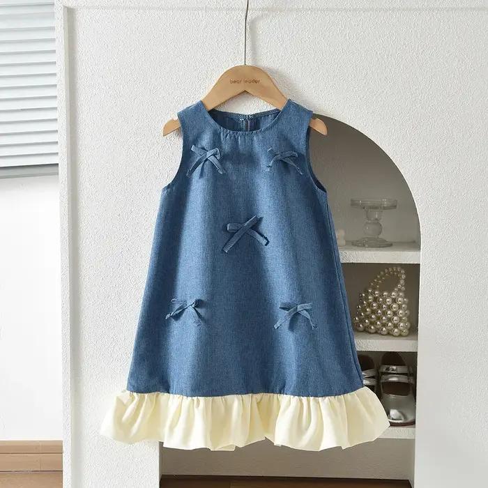 Nouvelle Robe Princesse d'Été Bleue Décontractée pour Filles