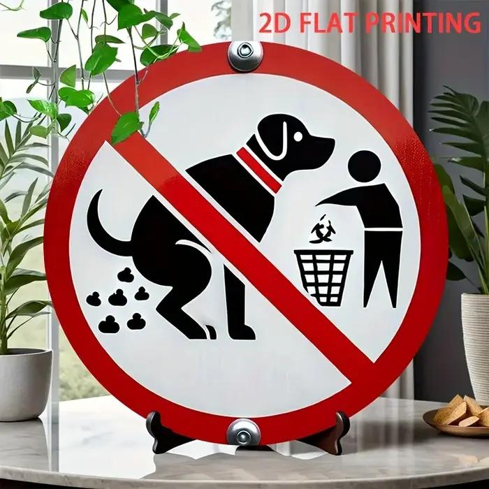 Panneau plat 2D drôle sans chevaux de chiens, 1 pièce, cercle de proposition rouge avec graphique de