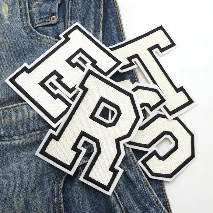 Patchs de lettres blanches A-Z 0-9 pour vêtements