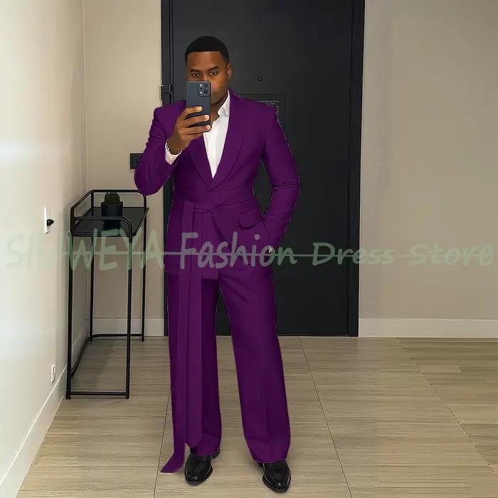 Costume rose pour homme, tenues chics, 2 pièces, veste et pantalon, ensemble de blazer pour homme, banquet, smoking de luxe sur mesure