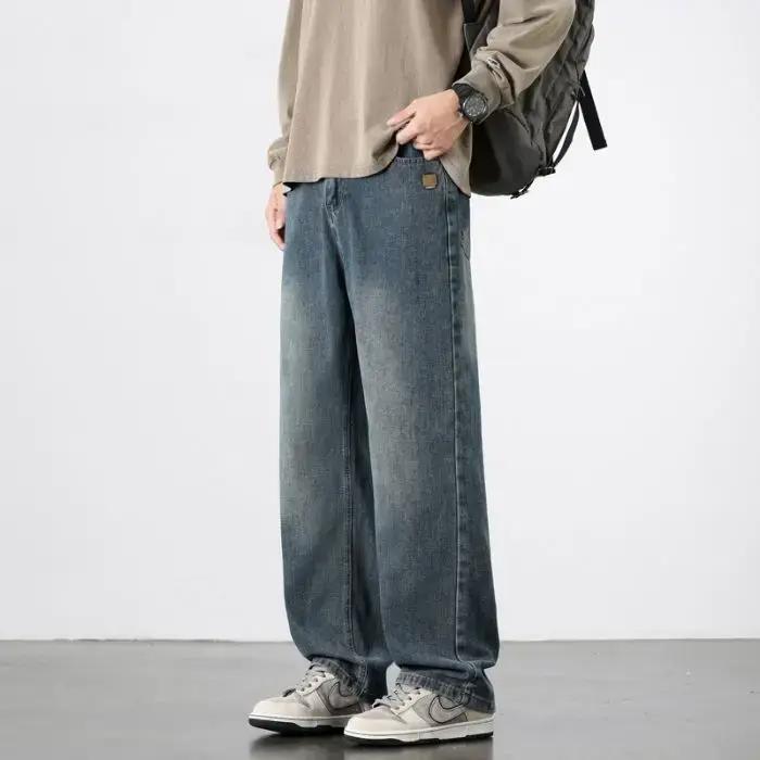Nouveau Jean Droit Vintage pour Homme Printemps-Automne