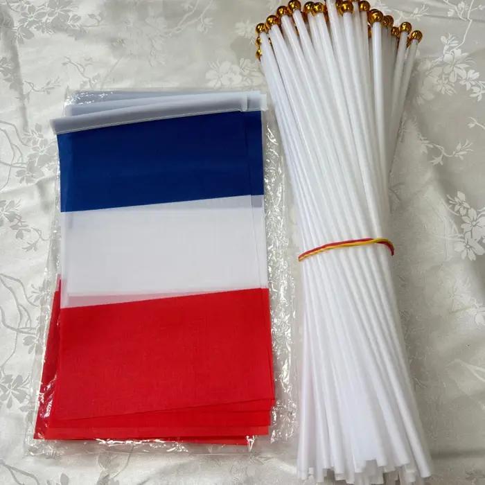 Drapeau à main de la France 14 x 21 cm, drapeau à main français, drapeau national français, drapeau