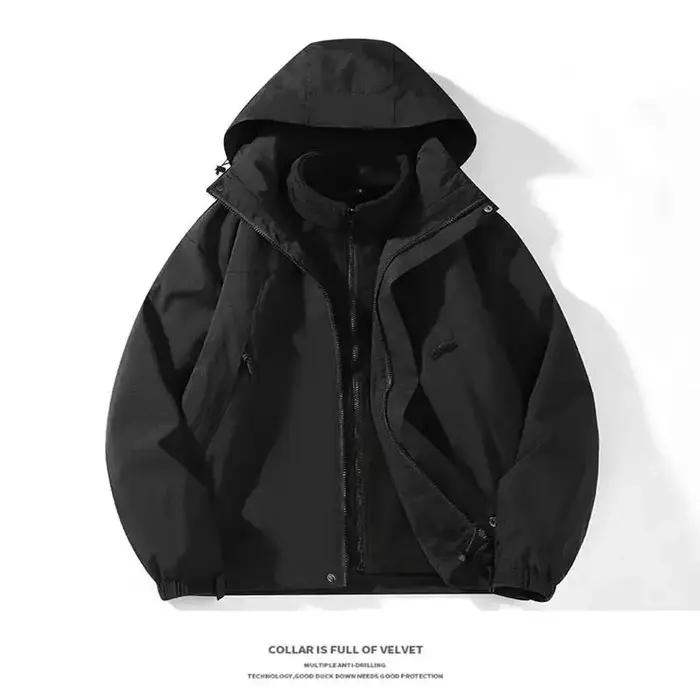 Veste d'extérieure coupe-vent imperméable et chaude pour randonnée et plein air hommes et femmes automne et hiver