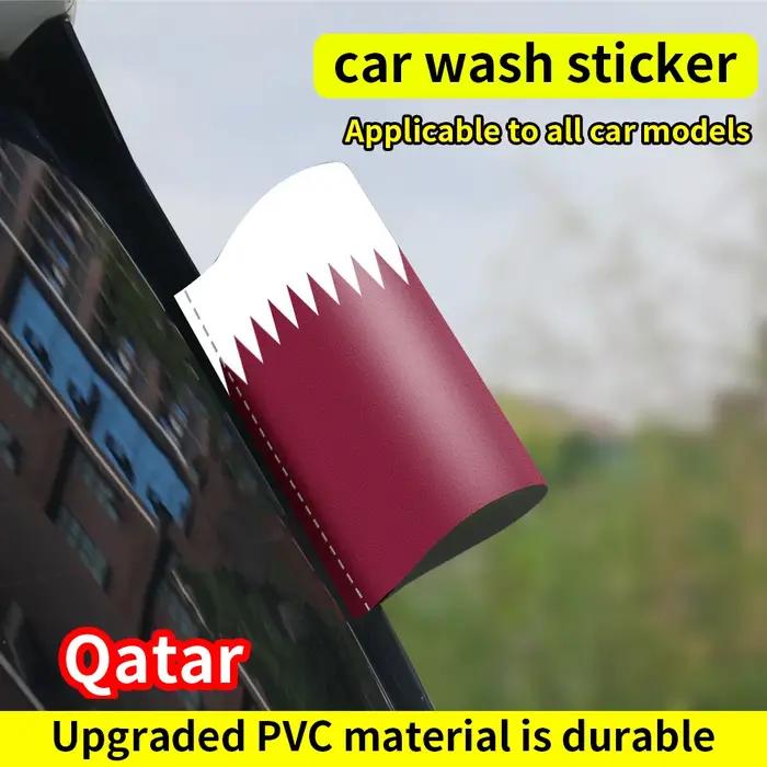 Autocollant 3D Logo Drapeau du Qatar PVC Noir Protection Solaire Fenêtre Voiture Occasions Spéciales