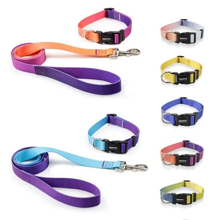 Collier et laisse réglables en nylon pour chien et chat, adaptés aux petits et grands chiens, bouledogues, pugs, beagles