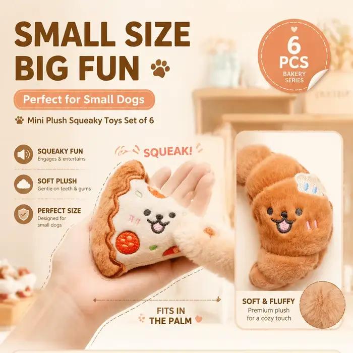 Jouets en peluche pour chiens en forme de nourriture avec couineur ensemble de jouets à mâcher interactifs et doux pour petits chiens et chiots occasions de jeu quotidien et entraînement