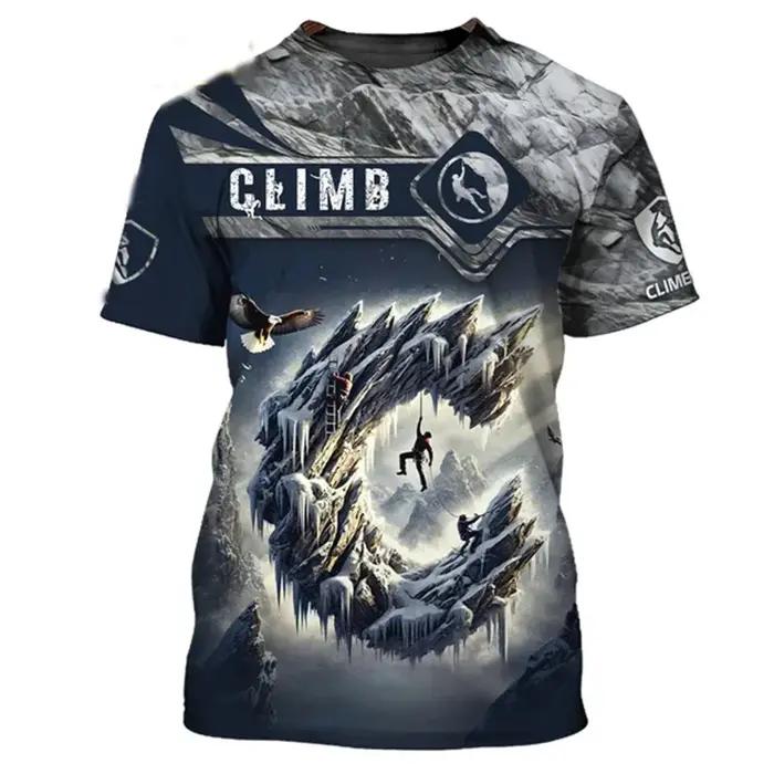 T-shirt homme à manches courtes imprimé en 3D, style décontracté et confortable pour hommes, femmes et enfants, idéal pour l'escalade, le sport et les occasions quotidiennes