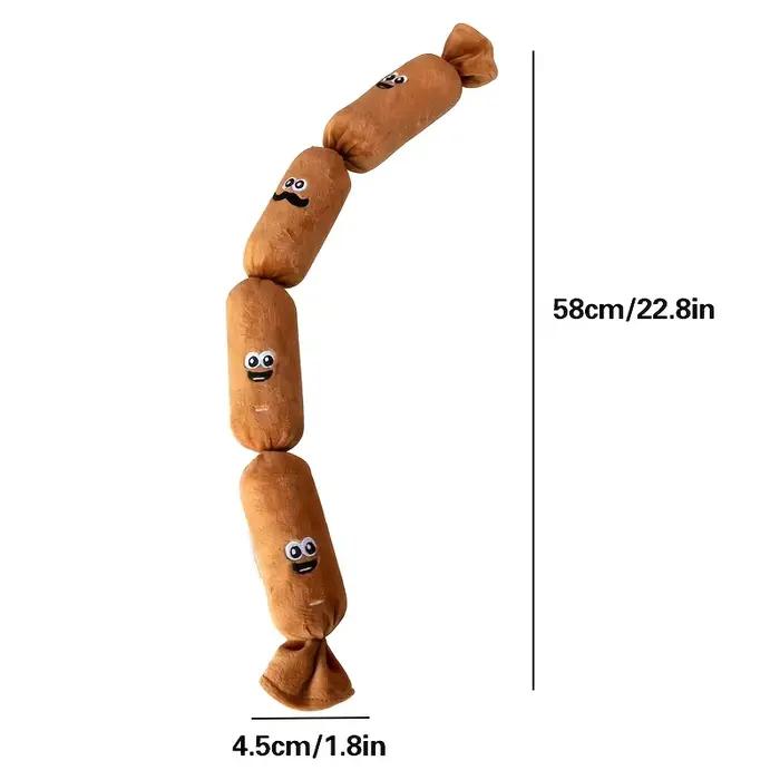 Jouet à mâcher en peluche en forme de saucisse pour chiens : avec son BB qui couine à la pression, r