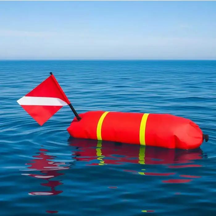 Bouée de signalisation gonflable pour la plongée libre, la pêche sous-marine et la plongée sous-marine avec tuba, bouée de surface de sécurité, bouée de signalisation de plongeur en détresse