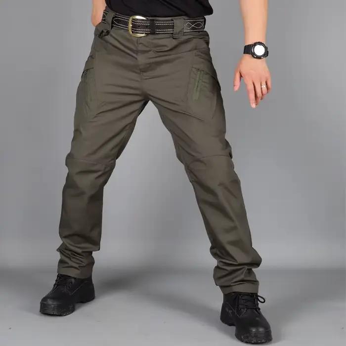 Pantalon cargo tactique homme été imperméable multi-poches randonnée travail entraînement