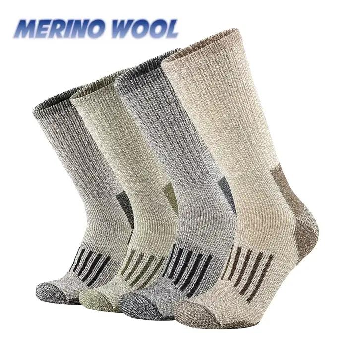Chaussettes randonnée 80% laine mérinos épaisses chaudes pour chasse et outdoor homme femme