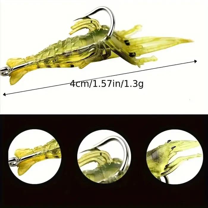Ensemble de leurres artificiels en forme de crevettes pour pêche en bateau océanique plage lac rivière réservoir d'étang stream pêche en roche océanique gestion